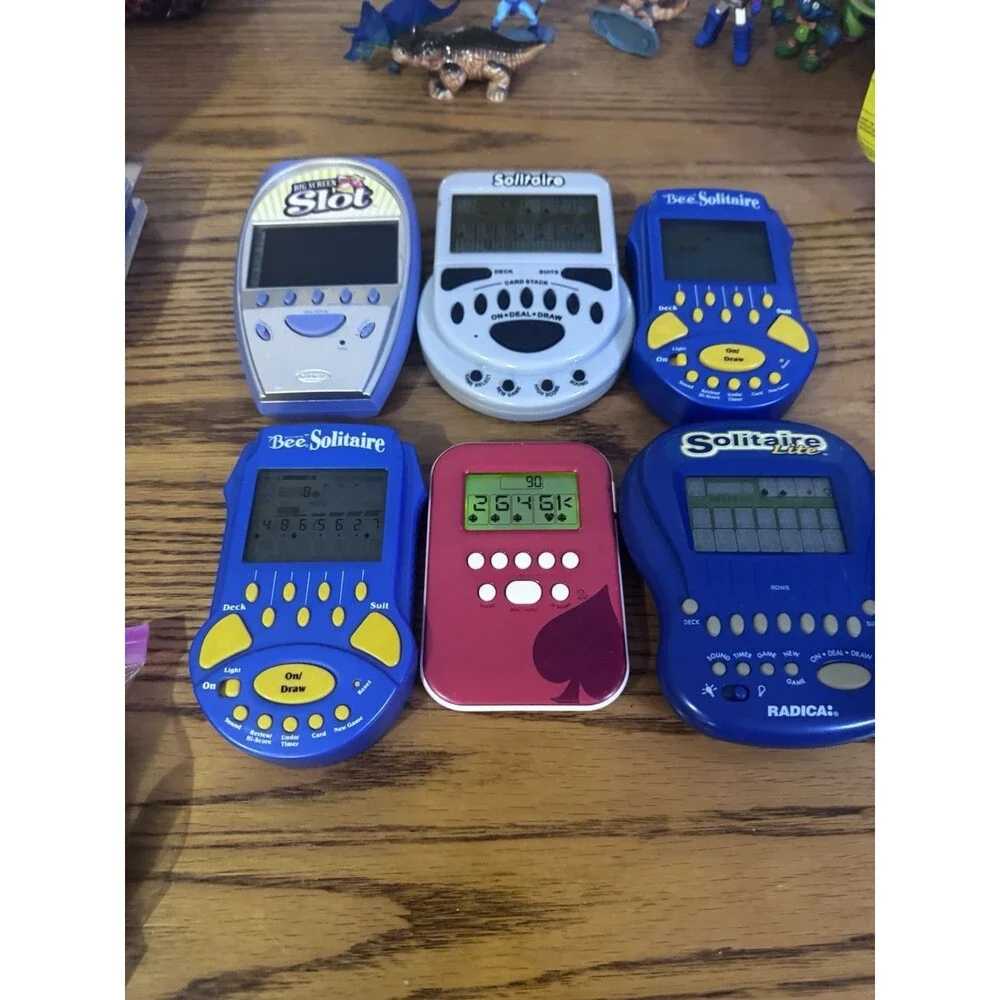 Lot of 6 Vintage Handheld Electronic Games  Slots Blackjack Solitaire Tested